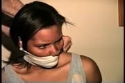 18 Yr OLD BLACK COLLEGE STUDENT GETS MOUTH STUFFED, WRAP VET TAPE GAGGED, BAREFOOT, TIED TO A CHAIR GETS LOOSE AND ESCAPES (D70-6)