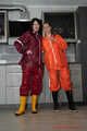 Miss Petra and new model Miss Jessica in AGU raingear  layered with transparent raingear