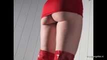 See My Red Mini And Overknees