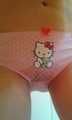 Peeing my pink Hello Kitty panties