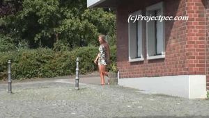 047023 Yassie Takes A Risky Pee In The Precinct