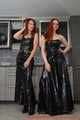 Our new Model in Miss Petra and Lady Nadja in shiny gothic dresses