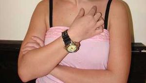 Gina wearing a Citizen diver's watch