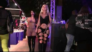 Public Bondage Walk with tied Tits for Yvette - taken by Dany Blonde