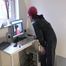 Marlin doing PC work wearing a hot rainwear combination (Video)