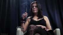 Beautiful faced 18 years old amateur girl smoking first time on camera