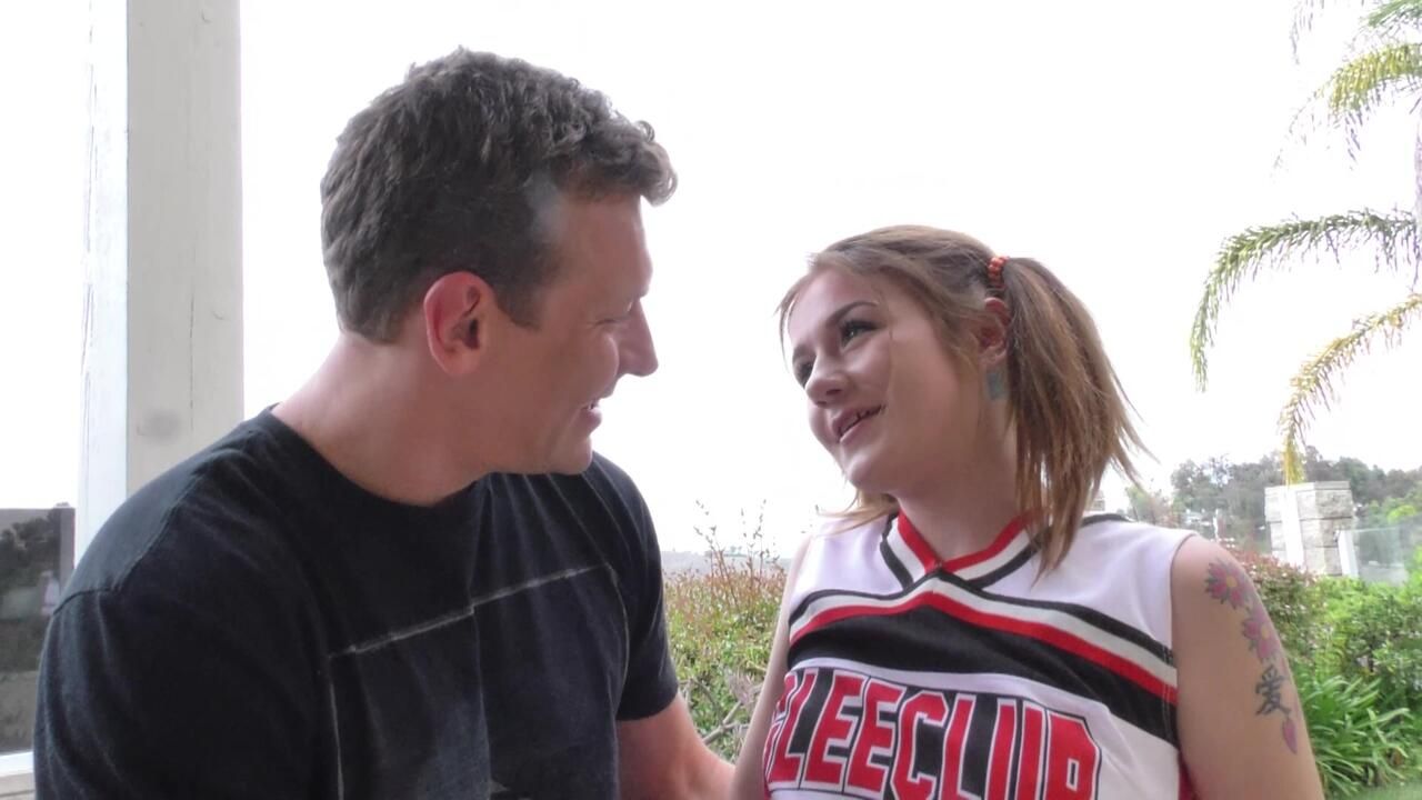 Slutty Cheerleader Rosalyn Sphinx Gets Cross Eyed From Cock Sucking