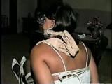 33 YEAR OLD AMERICAN INDIAN TRISH IS MOUTH STUFFED, CLEAVE & OTM ACE BANDAGE GAGGED, BALL-TIED & HOG-TIED WEARING PANTYHOSE (D58-12)
