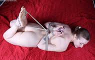 Amanda hogtied and toetied