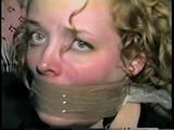 19 YEAR OLD COLLEGE STUDENT IS WRAP TAPE GAGGED, BALL-TIED, DUCT TAPE GAGGED & TIGHTLY HANDGAGGED (D61-4)