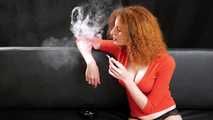 Naughty Yuliya is smoking a Marlboro Red with real pleasure