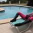 Rubber dolls dildo play on pool