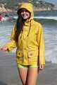 At the beach - soaking wet rainwear