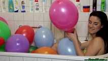 taking a bath with balloons [nails, scissors lighter]