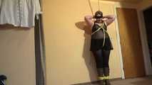 Sandra tied with yellow ropes 4/4