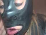 Horny latex Blas maul adopt its really hard horny thick udder in latex