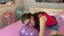 kissing, licking and nail2pop seven balloons
