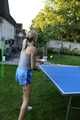 Get some pictures with Maly playing Table Tennis with her shiny nylon Shorts