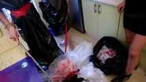 Merida & Hannah - Trash bag cleaning with bondage and packing (video)