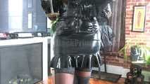 Latex upskirt panties