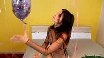 popping ten helium filled foil balloons