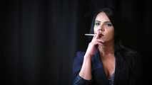 Alluring wonder woman Tanya enjoying a white 120mm cigarette