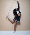 1328 Black Beauty in Goth Cheerleader Dangle