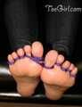 Purple Pedicure in Toe Bondage