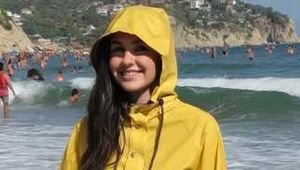 At the beach - soaking wet rainwear