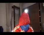 Jill wearing seyx shiny nylon shorts and two rain jackets for double hood herself for a breath control play (Video)