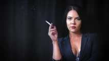 Alluring wonder woman Tanya enjoying a white 120mm cigarette