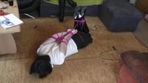 Susan gets bound with pink ropes 2/2 