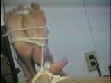 48 Yr OLD WAITRESS IS CLEAVE GAGGED, TOE TIED & HOG-TIED ON THE FLOOR (D32-3)