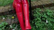 Wetlook ass in the park Pt.02 - Rubber boot worship