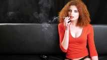 Naughty Yuliya is smoking a Marlboro Red with real pleasure