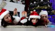 Lucky & Nelly & Xenia - Der Weihnachtsmann erscheint, um seinen Lieblingshelfer zu binden und ihre sexy nackten Füße zu kitzeln (video)