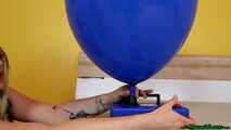balloon overinflating with the pump and Blow2Pop clear U16 yellow polka dot