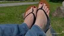 Feet in flip-flops