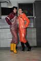 Miss Petra and new model Miss Jessica in AGU raingear  layered with transparent raingear