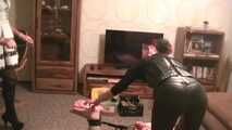 Sissy TV Gina and Mistress Nycky torment the pig
