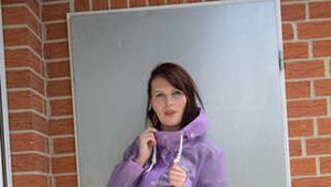 Miss Petra in Schmuddelwedda raincoat and rainpants