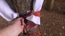 Soraya toweltied to a tree 2/2