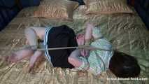 Patricia - hogtied on bed