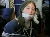 19 Yr OLD CRYSTAL MOUTH STUFFED, CLEAVE & OTM GAGGED, BAREFOOT & TOE-TIED (D42-7)