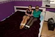 Leonie and Valentina - Tied in bed