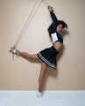 1328 Black Beauty in Goth Cheerleader Dangle