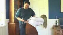 Blonde Girl Cuffed By Gardener