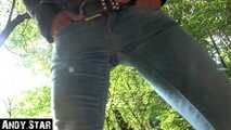 Outdoor piss in the jeans