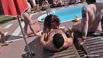 Jasmin Babe fucks in the nudist villa by the pool