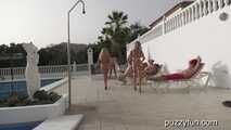 Yes Venom Evil and Melody Teen fucked and inseminated in paradise by the pool